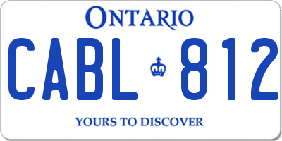 ON license plate CABL812