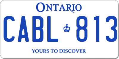 ON license plate CABL813