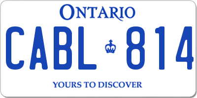 ON license plate CABL814