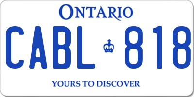 ON license plate CABL818