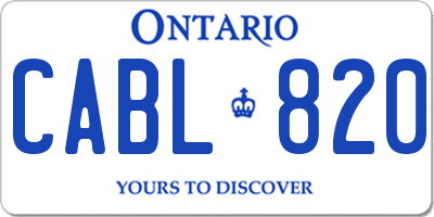 ON license plate CABL820