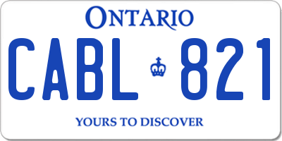 ON license plate CABL821