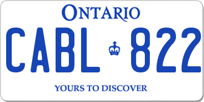 ON license plate CABL822