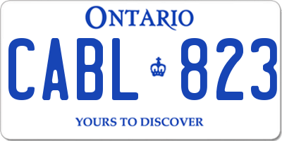 ON license plate CABL823