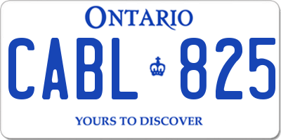 ON license plate CABL825