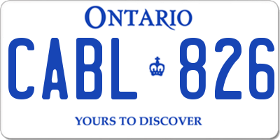 ON license plate CABL826