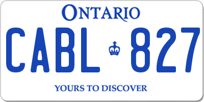 ON license plate CABL827