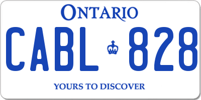 ON license plate CABL828