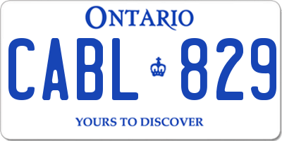 ON license plate CABL829