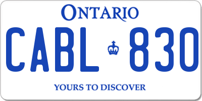 ON license plate CABL830