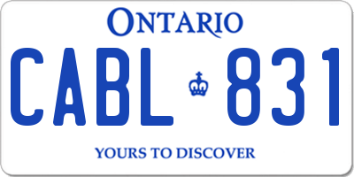 ON license plate CABL831