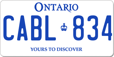 ON license plate CABL834