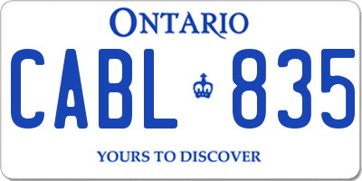 ON license plate CABL835