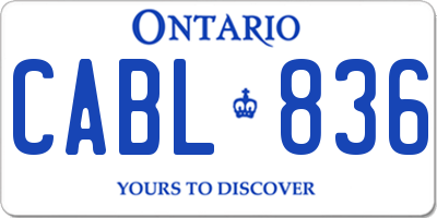 ON license plate CABL836