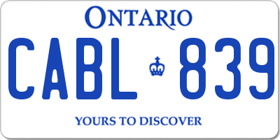 ON license plate CABL839