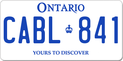 ON license plate CABL841