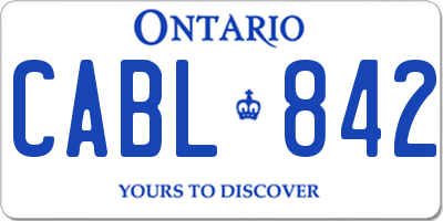 ON license plate CABL842