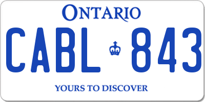 ON license plate CABL843