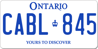 ON license plate CABL845