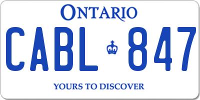 ON license plate CABL847