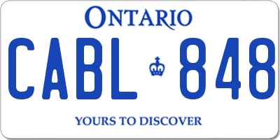 ON license plate CABL848