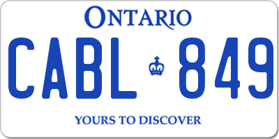 ON license plate CABL849