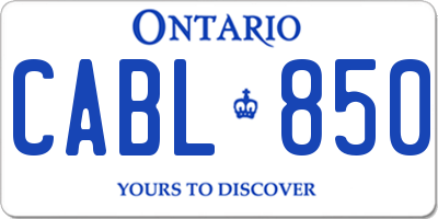 ON license plate CABL850