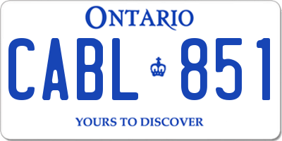 ON license plate CABL851