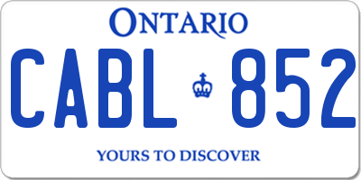 ON license plate CABL852