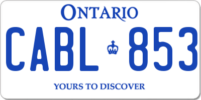 ON license plate CABL853