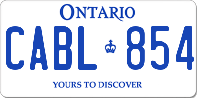 ON license plate CABL854