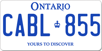 ON license plate CABL855