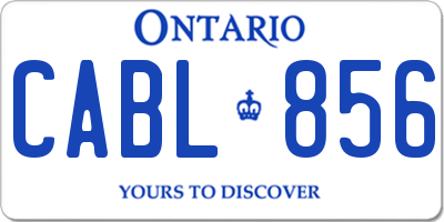 ON license plate CABL856