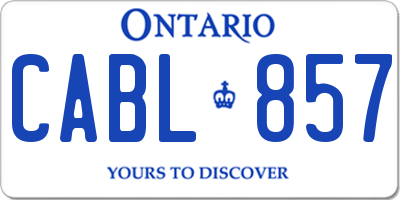 ON license plate CABL857