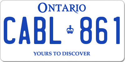 ON license plate CABL861