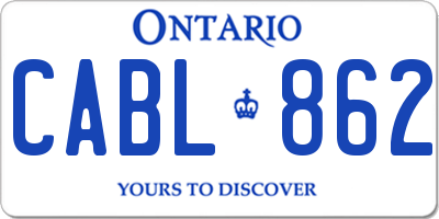 ON license plate CABL862