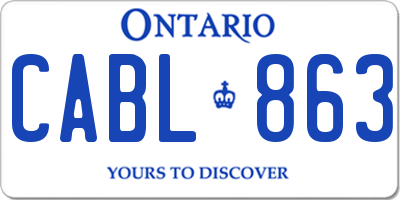 ON license plate CABL863