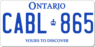 ON license plate CABL865