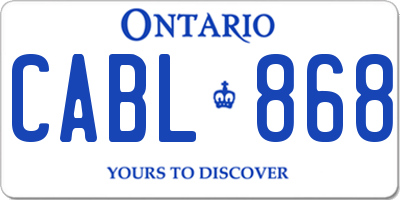 ON license plate CABL868