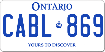 ON license plate CABL869