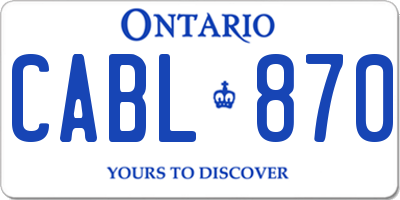 ON license plate CABL870