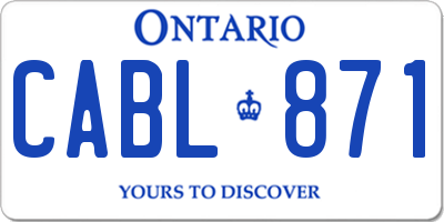 ON license plate CABL871