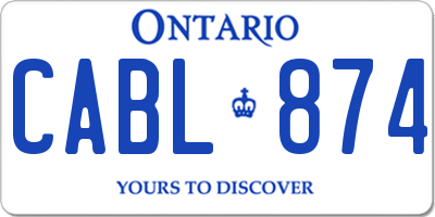 ON license plate CABL874