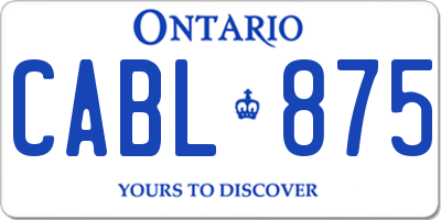 ON license plate CABL875