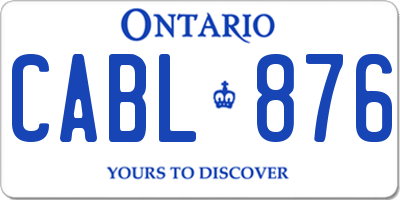 ON license plate CABL876