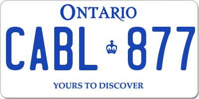 ON license plate CABL877