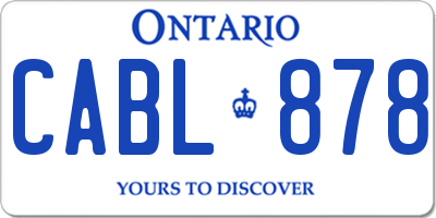 ON license plate CABL878