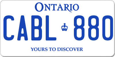 ON license plate CABL880