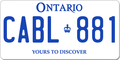 ON license plate CABL881