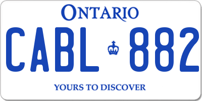 ON license plate CABL882